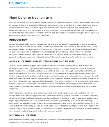 Plant Defense Mechanisms