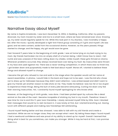 Narrative Essay about Myself