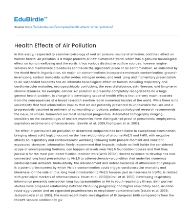 Health Effects of Air Pollution