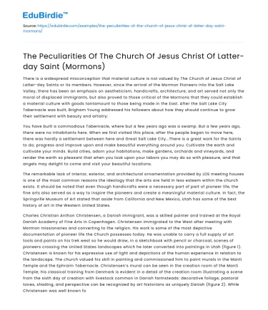 Peculiarities of LDS Church (Mormons)