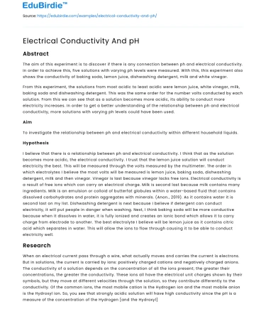 Electrical Conductivity And pH