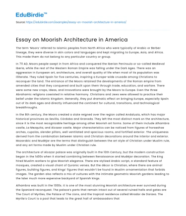 Essay on Moorish Architecture in America