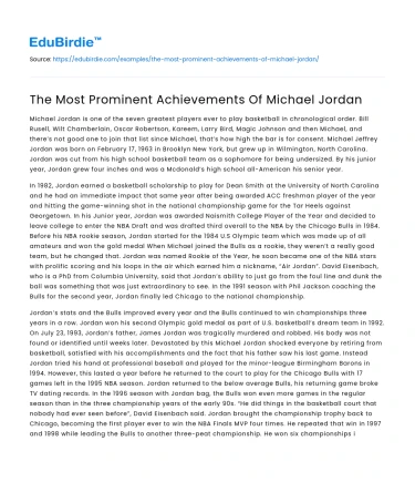 The Most Prominent Achievements Of Michael Jordan