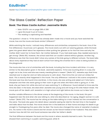 The Glass Castle’: Reflection Paper