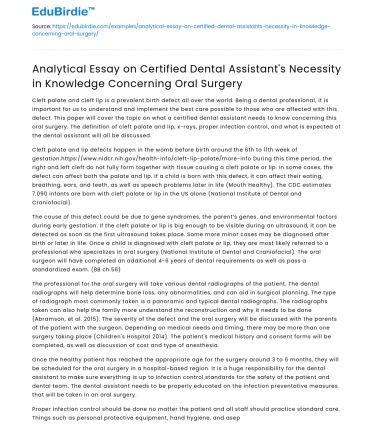 Necessity of Dental Assistants in Oral Surgery