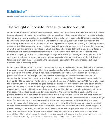 The Weight of Societal Pressure on Individuals