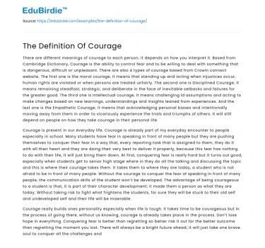 The Definition Of Courage