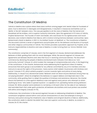 The Constitution Of Medina
