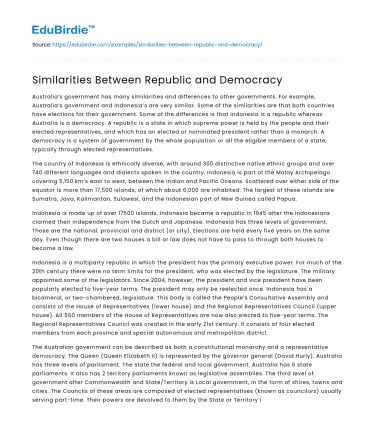 Similarities Between Republic and Democracy