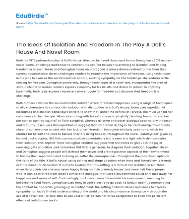 Isolation and freedom in A Doll’s House and Room