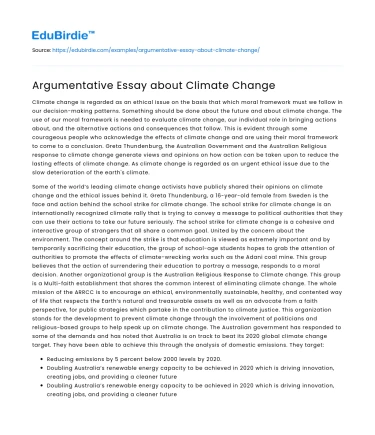 Argumentative Essay about Climate Change