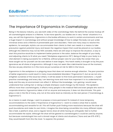 The Importance Of Ergonomics In Cosmetology