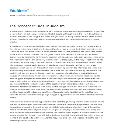 The Concept Of Israel In Judaism