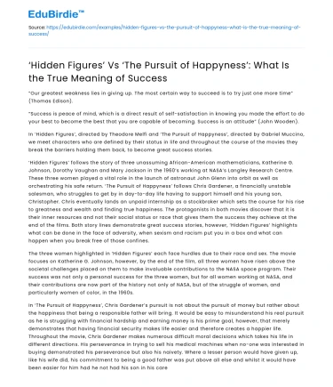 Hidden Figures’ Vs ‘Pursuit of Happyness’: True Meaning of Success