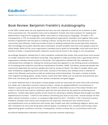 Book Review: Benjamin Franklin’s Autobiography