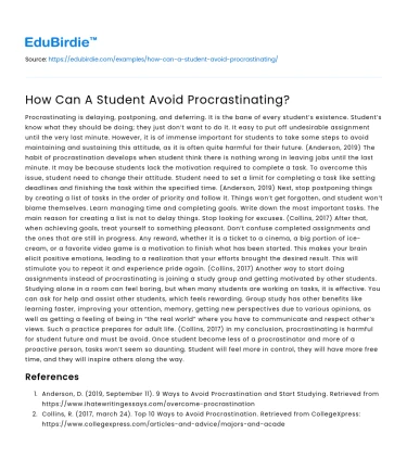 How Can A Student Avoid Procrastinating?