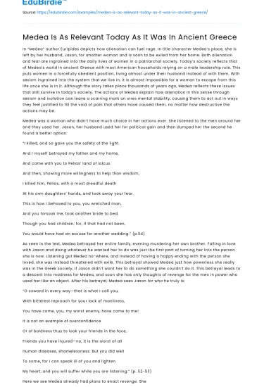 Medea Is As Relevant Today As It Was In Ancient Greece