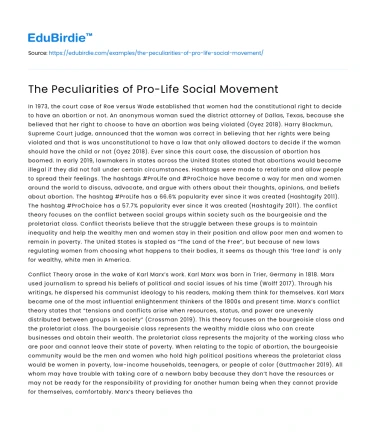The Peculiarities of Pro-Life Social Movement