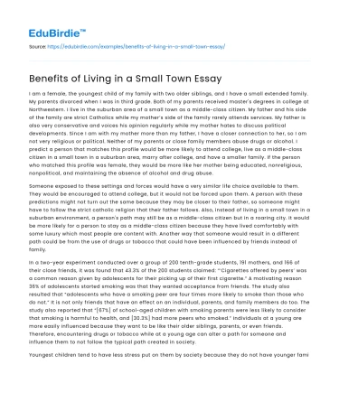 Benefits of Living in a Small Town Essay