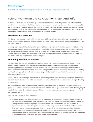 The Multifaceted Roles of Women in Family Dynamics
