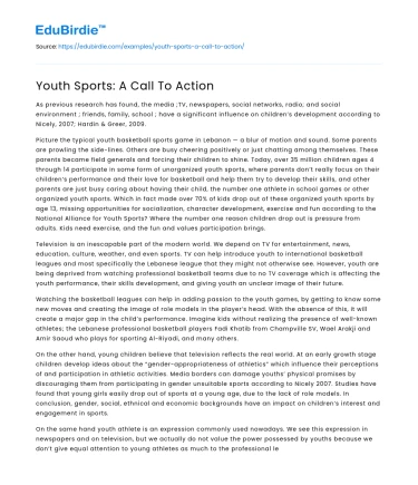 Youth Sports: A Call To Action