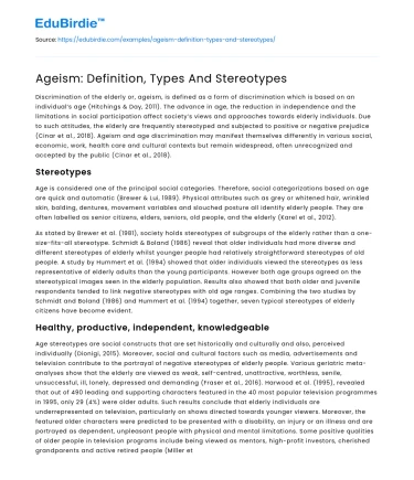 Ageism: Definition, Types And Stereotypes
