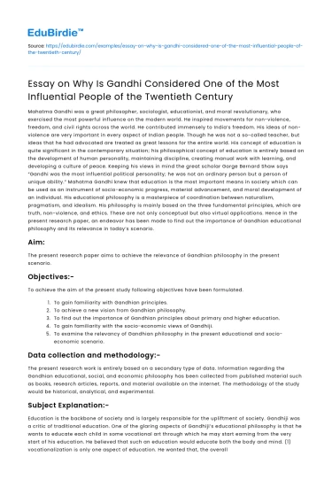 Gandhi: Influence in the 20th Century