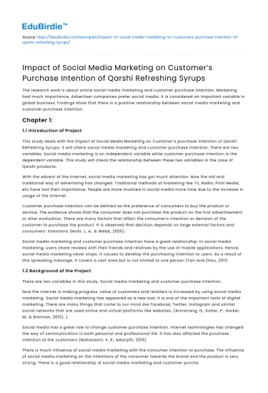 Social Media’s Impact on Qarshi Refreshing Syrups Purchase Intentions