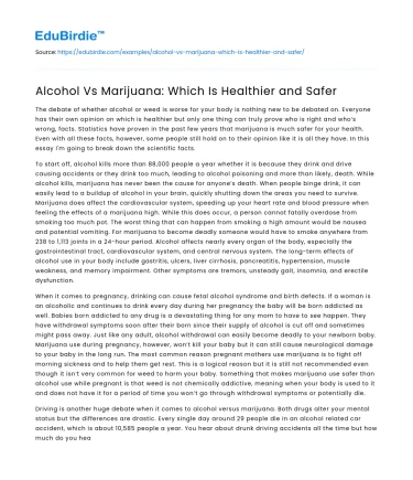 Alcohol Vs Marijuana: Which Is Healthier and Safer