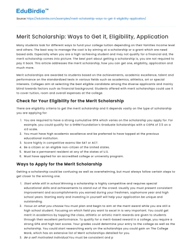 Merit Scholarship: Ways to Get it, Eligibility, Application