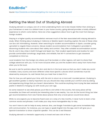 Getting the Most Out of Studying Abroad