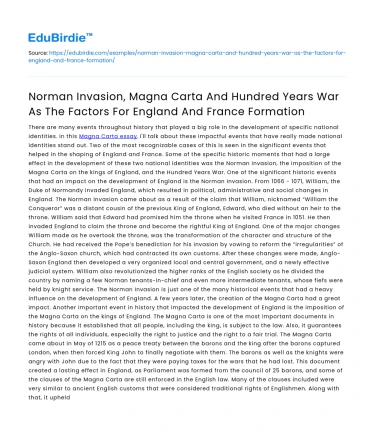 Factors in Formation of England and France: Historical Context