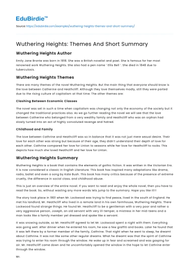 Themes in Wuthering Heights: A Thematic Exploration
