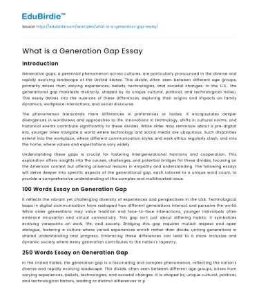What is a Generation Gap Essay