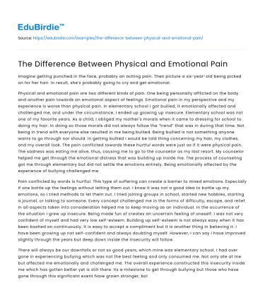 The Difference Between Physical and Emotional Pain