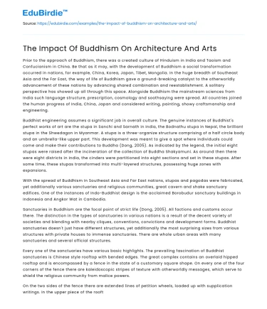 The Impact Of Buddhism On Architecture And Arts