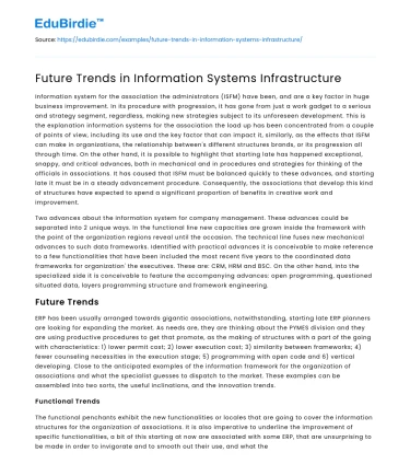 Future Trends in Information Systems Infrastructure
