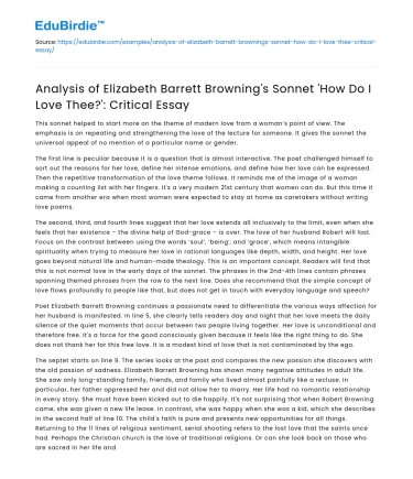 EB Browning’s ‘How Do I Love Thee?’