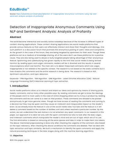 Detection of Inappropriate Comments Using NLP and Sentiment Analysis