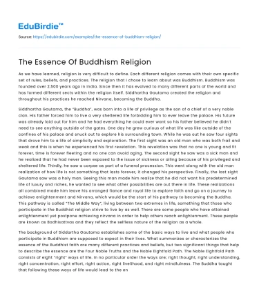 The Essence Of Buddhism Religion