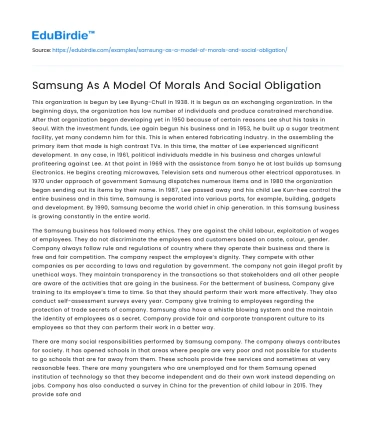 Samsung: A Paradigm of Corporate Responsibility and Ethics