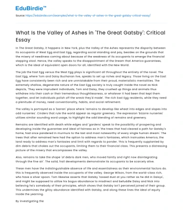 The Symbolism of the Valley of Ashes in ‘The Great Gatsby’