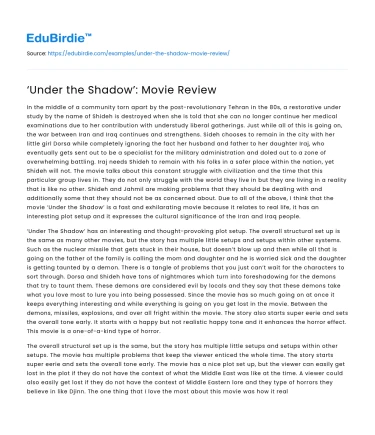 ‘Under the Shadow’: Movie Review