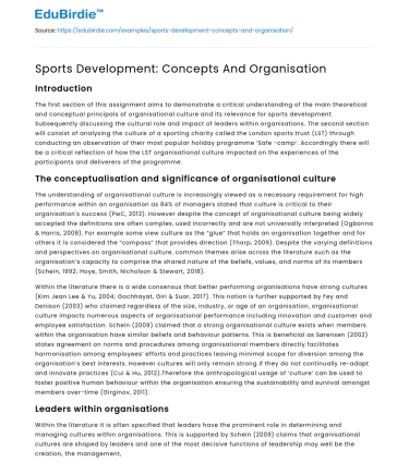 Sports Development: Concepts And Organisation