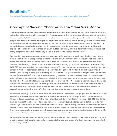 Concept of Second Chances in The Other Wes Moore
