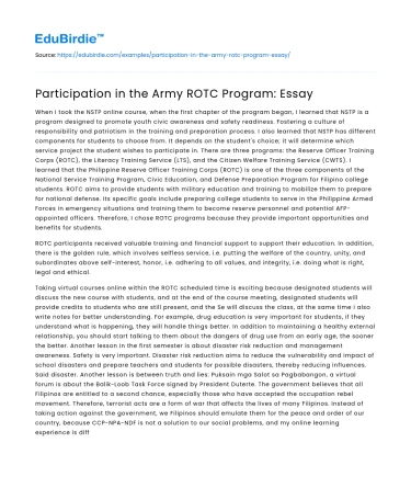 The Benefits and Challenges of Army ROTC Participation