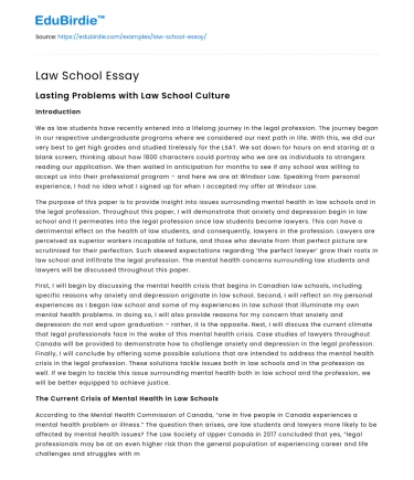 Law School Essay