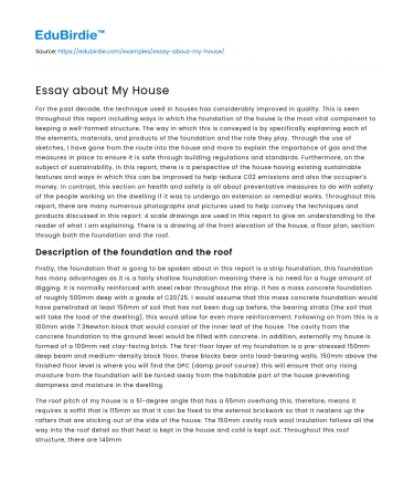 Essay about My House