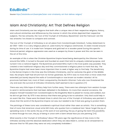 Artistic Expressions in Islam and Christianity