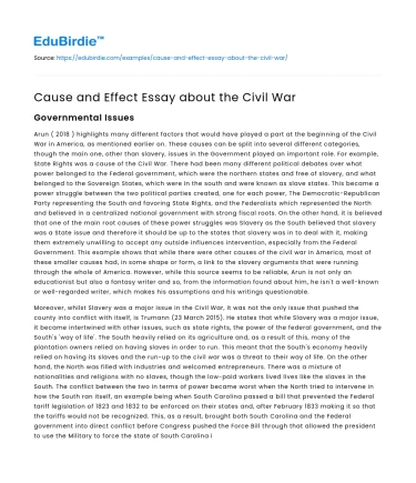 Dissecting the Roots and Ramifications of the U.S. Civil War